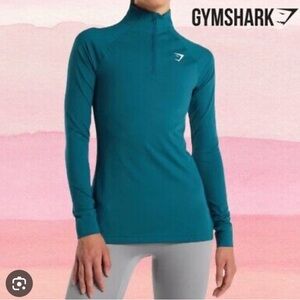 Gymshark Women's 1/4 Zip  Teal Long Sleeve Top